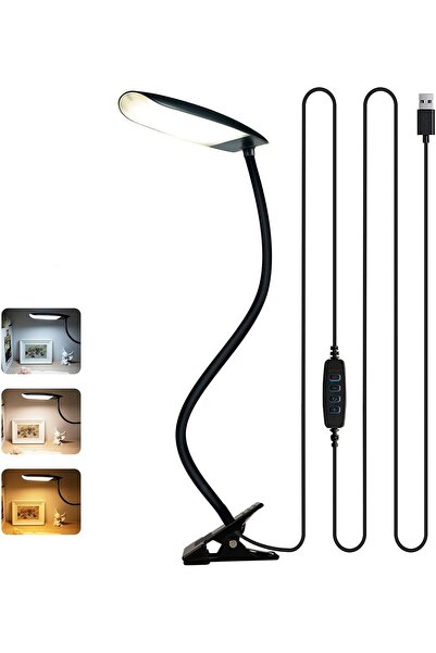 Arabest مصباح قابل للتثبيت، مصباح قراءة USB، 3 أوضاع ألوان 3000-6000 كلفن و10...