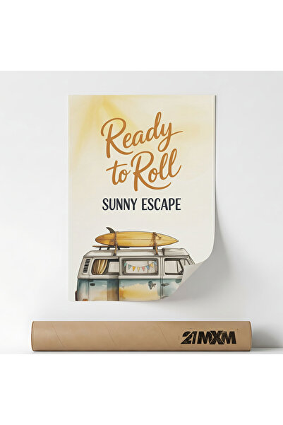 21mxm Poster 'Ready to roll' On Canvas - Minimalist Design, A3 (29.7 x 42 cm)...