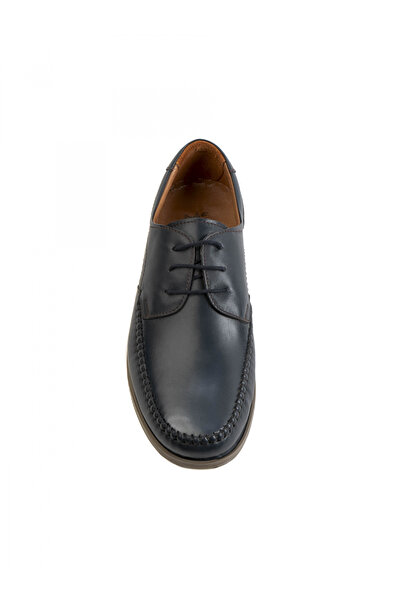 Evanto Shoes Pantofi de piele pentru bărbați Casual Peacock blue Derby