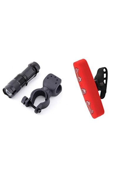 Carsons Σετ 2 φώτων ποδηλάτου, μπροστινό φακό ζουμ LED από κράμα αλουμινίου μ...