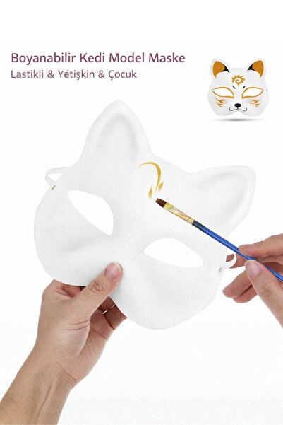 ReilaParty Boyanabilir Kedi Maskesi – DIY Kendi Tasarımını Oluştur Kişiselleş...