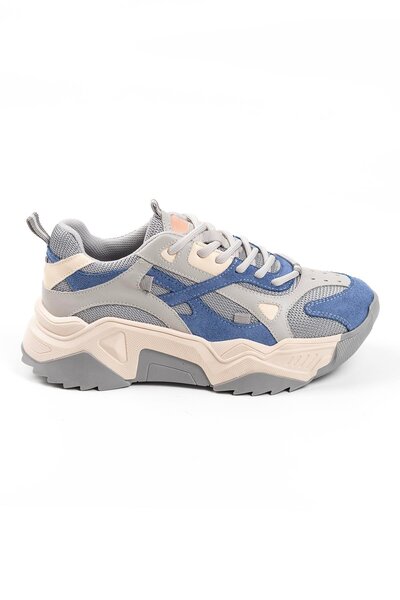 VİVENS MODA Women's Blue Casual Sneaker Thick Sole Shoes