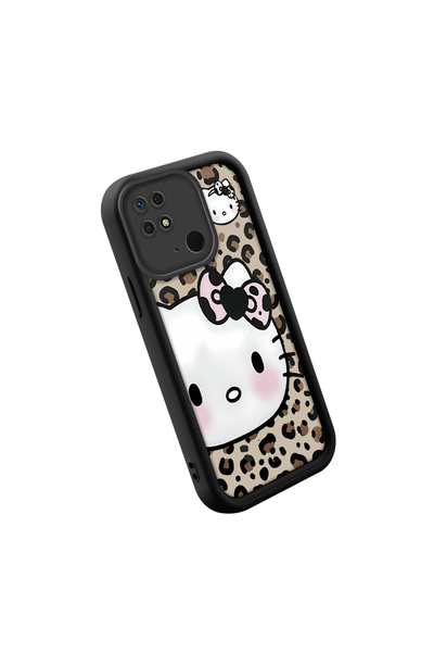 CASEVIBE Redmi 10C Uyumlu Şık Yüksek Kaliteli Leopar Desenli Kedi Telefon Kılıfı