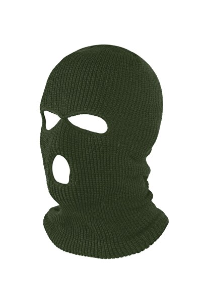 OEM Universal Balaclava with 3 Anatomical Holes, Green - Khaki