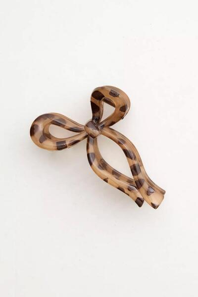 New Obsessions Leopard Patterned Small Bowknot Buckle