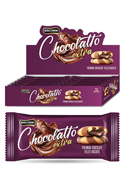 Bisconni بسكويت شوكولاتو إكسترا بريميوم محشو بالشوكولاتة، 12 عبوة × 36 غرام ×...