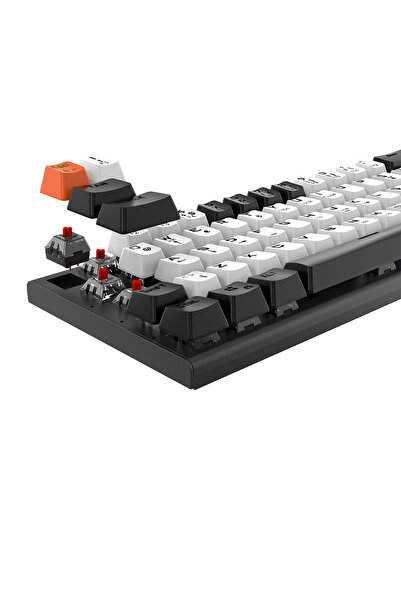 Everest Gaming Beyaz ve Siyah tuşlu Rainbow Aydınlatmalı Red Switch Mekanik T...