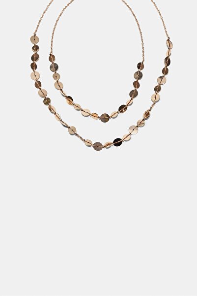 Stradivarius Set of 2 cord mini coin necklaces