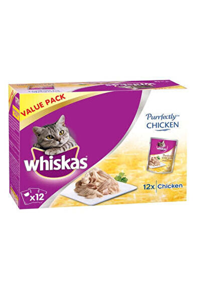 Whiskas طبق دجاج بيرفكتلي الرئيسي في المرق - 12 × 85 غرام
