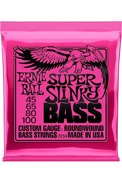 Ernie Ball Super Slinky Nickel Wound E-Bass Strings, Gauge 45-100