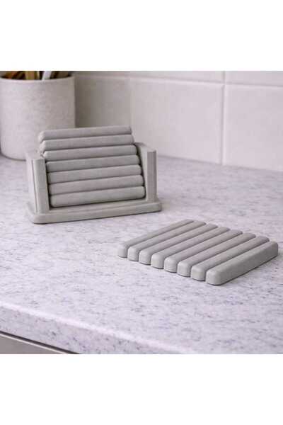 Karra Art Concrete Gray Coaster Set