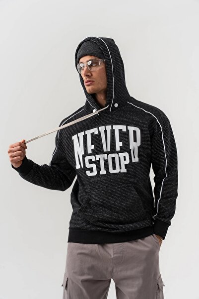 go gang own Φούτερ Never Stop Kanguru με λεπτομέρεια τσέπης με κουκούλα