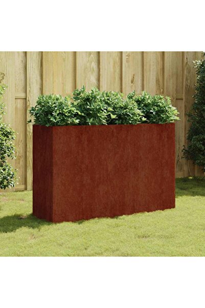 vidaxl حوض زراعة مرتفع للحديقة، 120 × 40 × 80 سم، مصنوع من فولاذ كورتن