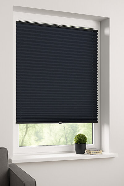 NetworkAvm Antrasit Plise Katlanır Cam Balkon Perdesi - Ofis Perdesi - Mutfak...