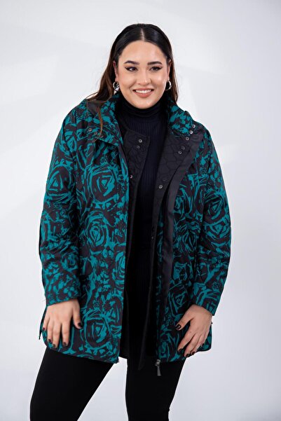 Roxxlen Haină de ploaie matlasată, din două piese, mărime mare