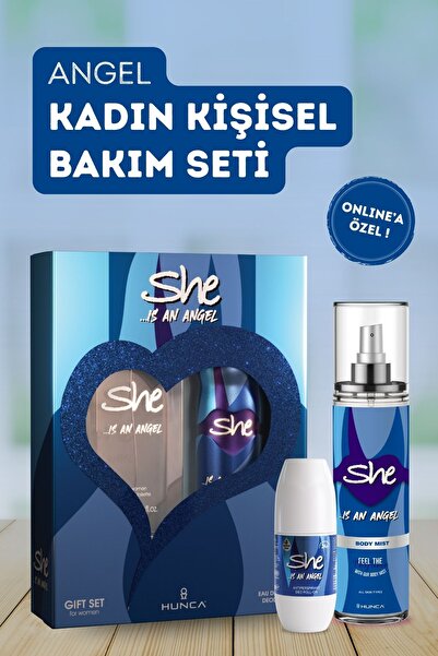 She Angel Kadın Kişisel Bakım Seti ( Parfüm + Body Mist + Deodorant + Roll On )