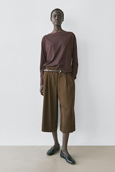 Massimo Dutti Katlı paçalı uzun bermuda şort