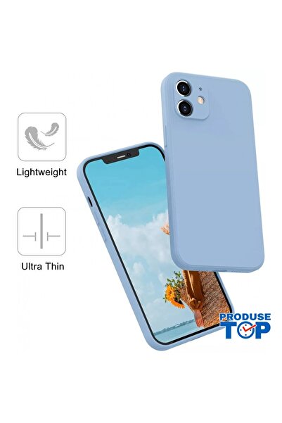 Apple Slim Case Compatible with IPHONE 12, Light Blue Silicone
