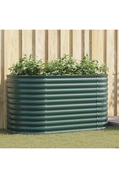 vidaxl Pat ridicat Verde 160 x 80 x 81 cm Otel