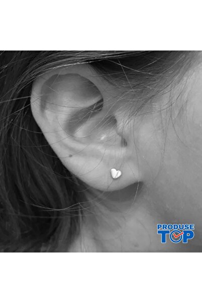 Produse.Top Fashion Earrings in Silver Stainless Steel Heart Shape CW80