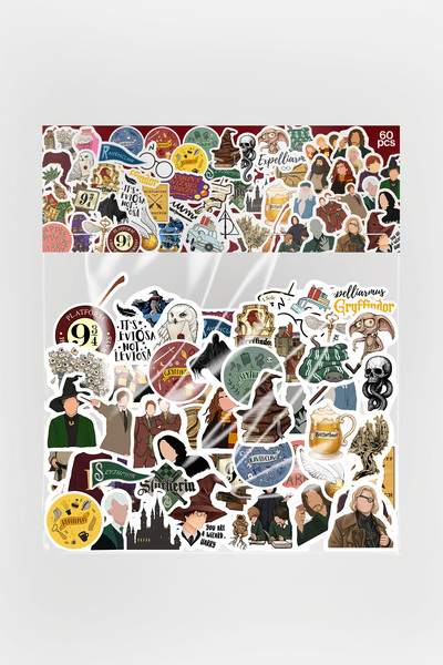 Baprile Harry Potter Temalı Sticker Paketi 60 Parça Yapışkanlı Kaliteli Su Ge...