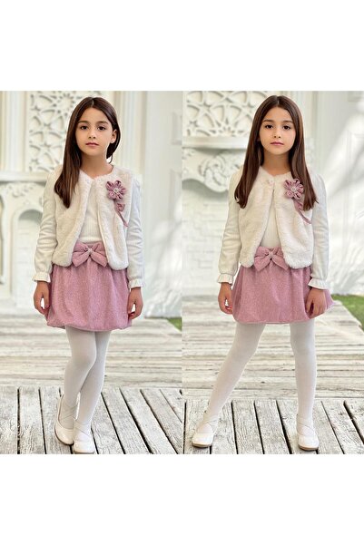 ALPİDS SET 3-PIESE PENTRU FETE CU BLĂNĂ, FUSTĂ ARGINTIE ȘI set cu vestă ACCES...