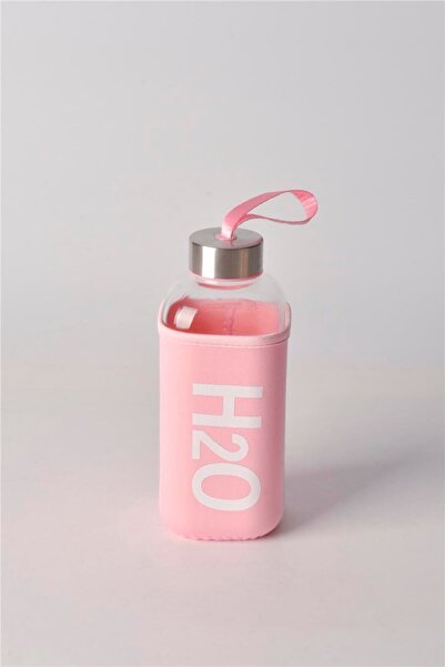 H2O 530 ML. Kare Pastel Kilifli Cam Matara* Mix