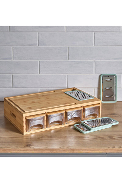 Home Centre Gage Cutting Board with 4 Containers and 4 Graters - 40 x 27 cm