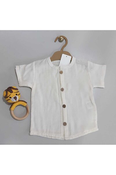 Sönmez Baby PAMUKLU MÜSLİN YAZLIK DÜĞMELİ BEBE ÇOCUK TEK ÜST GÖMLEK