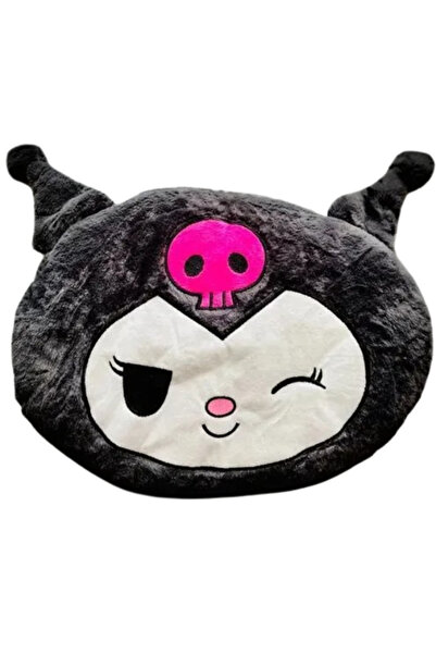 OEM Fluffy Blanket Pillow, Kuromi Pattern, 45 cm – 2-in-1 Decorative Pillow