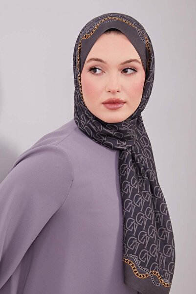 Levidor Gray Lvd Printed Wool Silk Shawl