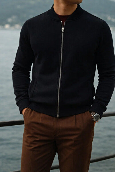 COMBİNE MİCHAİL Чоловічий Relax Бавовняний Чорний Широкий Коледж Куртка