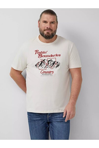 s.Oliver Μεγάλα Μεγέθη Ανδρικό T-shirt μεγάλου μεγέθους, με τύπωμα κειμένου, ...