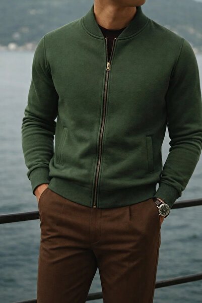 COMBİNE MİCHAİL Чоловічий Relax Бавовняний Хакі Широкий Коледж Куртка