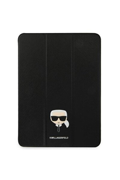 Karl Lagerfeld Husă Saffiano Flip pentru iPad Pro 12.9" (2021) - Neagră