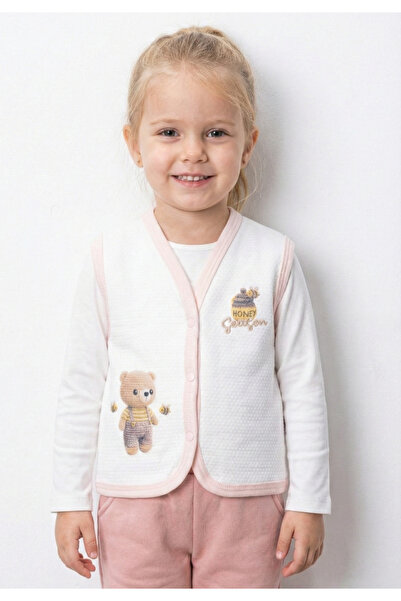 Elbebek Baby Cute Teddy Bear and Bee Printed Quilted Children's Vest (Ages 2-...