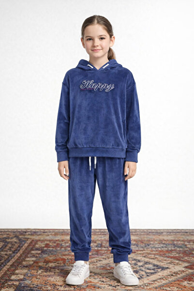 NANİCA Girl's Hooded Sweatshirt and Velvet Pants Set 1-5 Years - 422900