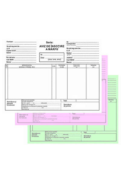 DanyCris Aviz de insotire a marfii autocopiativ, A5, 3 exemplare