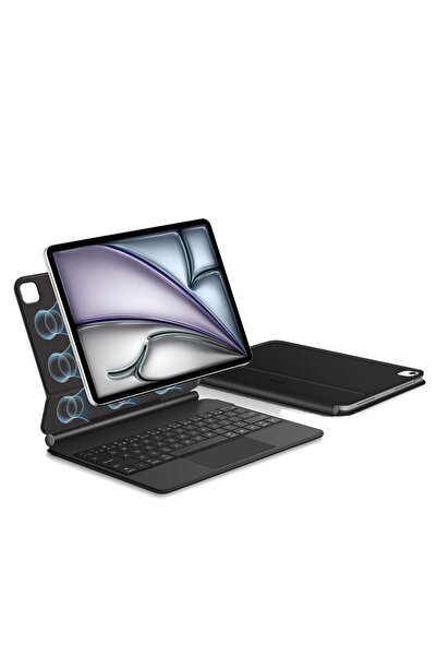 Tech-Protect Husă magnetică cu tastatură pentru iPad Pro 12.9/Air 13, neagră