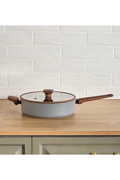 Sidra Forged Aluminium Deep Fry Pan with Lid - 3.6 L