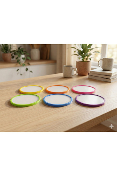 Prtp-Prototip Elektronik & Hobi Rainbow Series Set of 6 Coasters - Decorative Protector for Office and Home