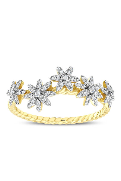 Ariş 0.29 Karat Çiçek Desenli Pırlanta Yüzük