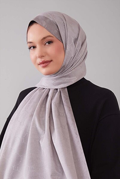 Levidor Silver Honeycomb Embroidered Monogram Shawl