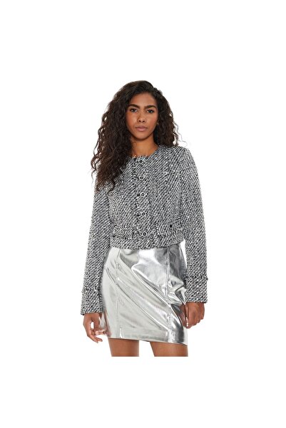 Guess Beyaz Kadın Blazer NEW SOFIA TWEED JACK - RECY POLY LU