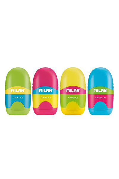 Milan Plastic sharpener with eraser Capsule mix