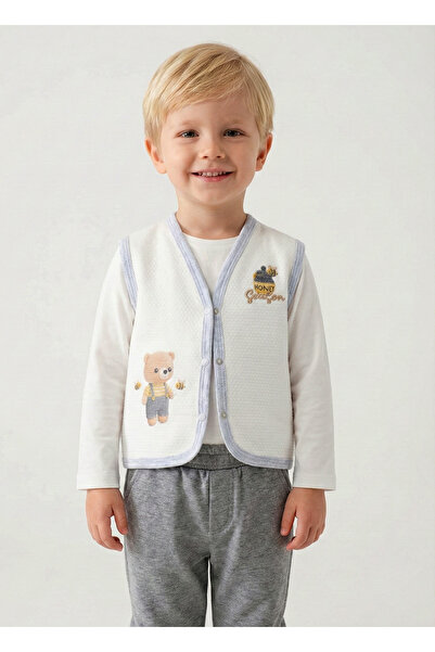 Elbebek Baby Cute Teddy Bear and Bee Printed Quilted Children's Vest (Ages 2-...