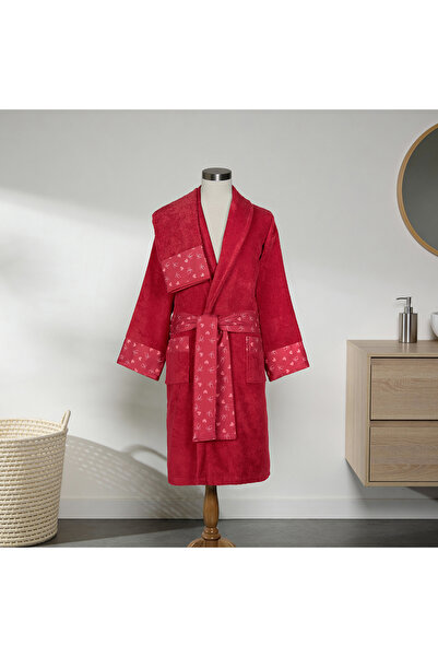 Altınbaşak Evermore 100% Cotton 2-Piece Women's Bathrobe Set Red (M/L)