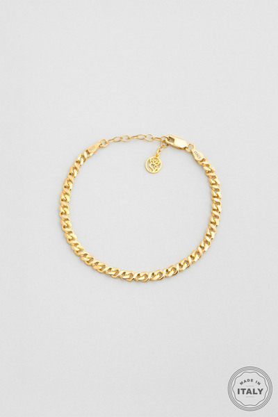 So CHIC... Helena İtalyan 18 Ayar Sarı Altın Kaplama 19 Cm Gümüş Bileklik