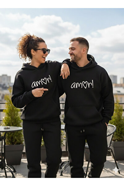 WOODROFFE Sevgili Kombini Amor Printed Lower and Upper Hooded Oversized Track...