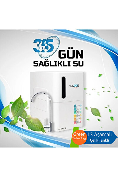 SULOOK Su Arıtma Cihazı 13 Aşamalı 80 GPD Membranlı Mineral Ve Detoks Filtrel...